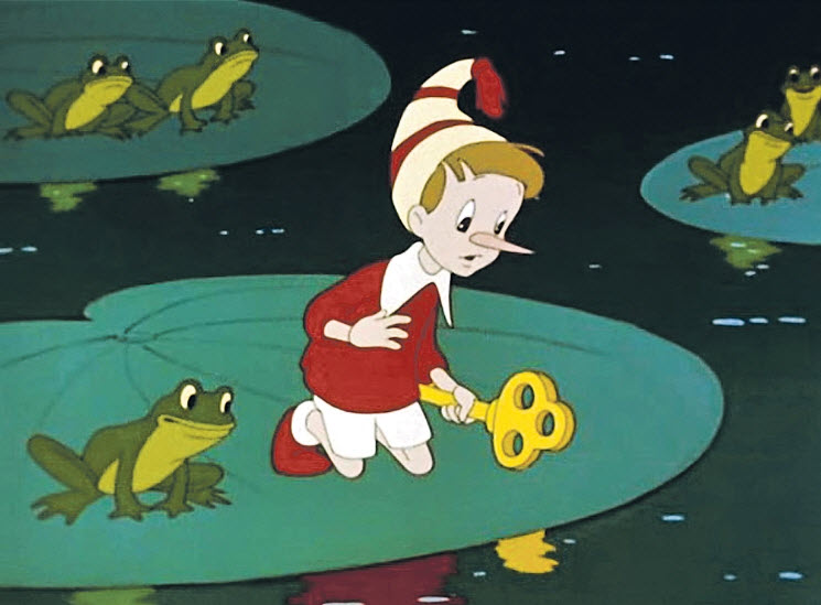 В каких сказках встречается: «По щучьему велению», «Муха-Цокотуха», «Трое из Простоквашино», «Золотой ключик».